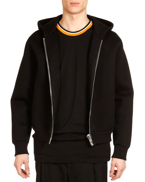 givenchy neoprene and leather zipped hoodie|givenchy sweatshirt sale.